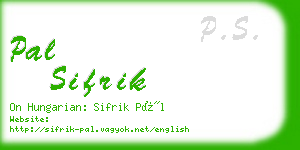 pal sifrik business card